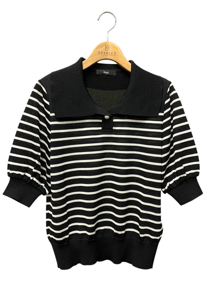 ルネ 5232080 ポロシャツ 36 ブラック ボーダー パフスリーブ IT20HY4GLVJ4 【SALE】