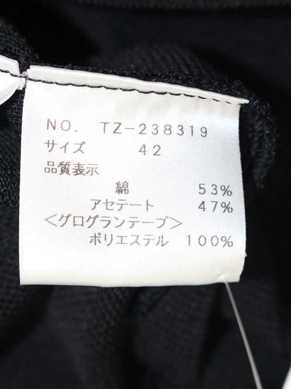 エムズグレイシー 238319 カーディガン 42 ブラック パフスリーブ カメリアボタン ITGMKIALXT1O