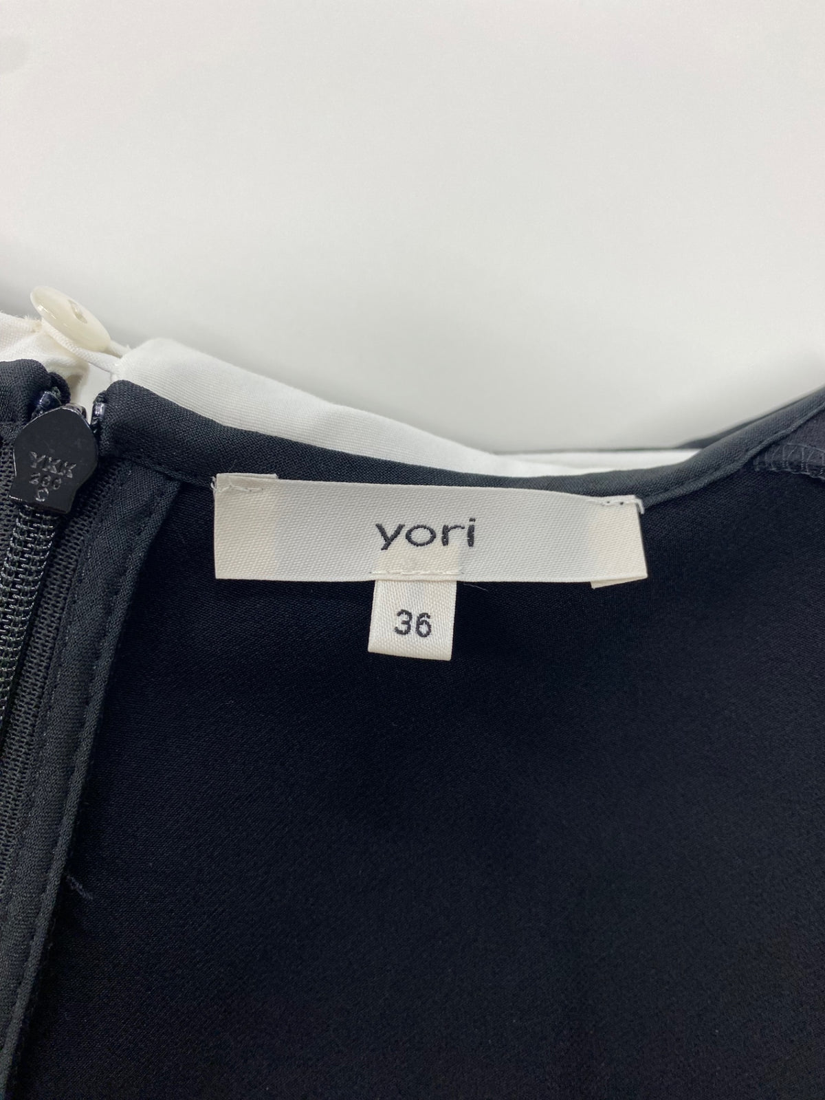 ヨリ YR2221-110AW カットソー 36 ブラック ワイドカラーストレッチ IT2T61W58TPJ