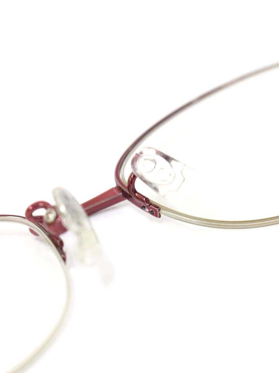 ラインアートシャルマン XL1650 メガネ レッド メタルフレーム ハーフリム オーバル ITJM9R8R7GBW 【SALE】