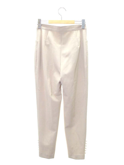 エムズグレイシー 0165 テーパードパンツ 38 ベージュ パール センタープレス IT0D3IJCIG36