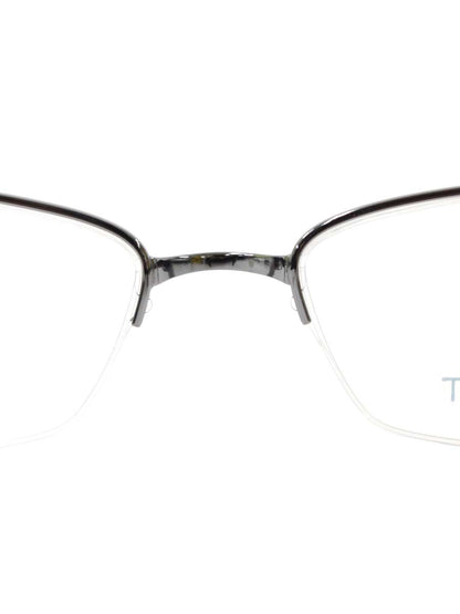 ネオジン NJ2314S ガンメタル/ブラック メタルフレーム ハーフリム スクエアシェイプ ノーズパッドレス ITLY61GNHP5W