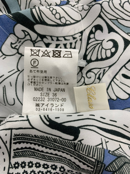 グレースクラス 02232-31072 ワンピース 36 ブルー スカーフ チェーンモチーフ ITLDSZ3OFOK2