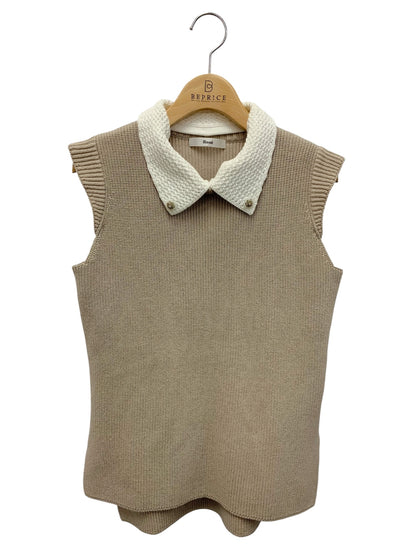 ルネ 6112487 ニットベスト 36 グレージュ 襟付き ITTNZV8SSHVM