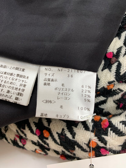 エムズグレイシー カラフルドット入り千鳥柄ジャンパースカート 211607 ワンピース 36 ブラック ITDYB2WOK4S2 【SALE】