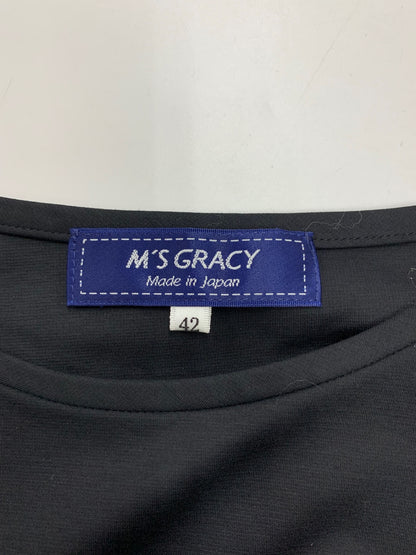 エムズグレイシー 515313 カットソー 42 ブラック リボン ITKHJD1RFKNS