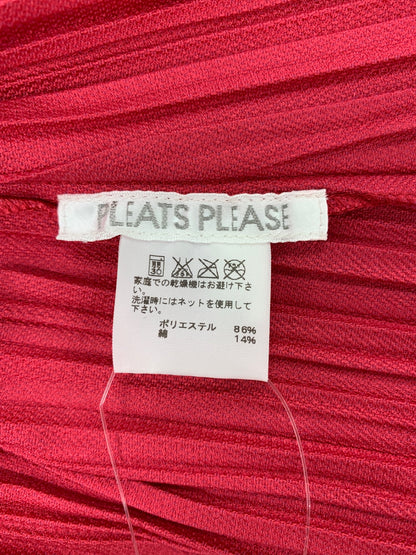 プリーツプリーズイッセイミヤケ PP53-JA671 ジャケット 2 レッド プリーツ ロング IT73KI2YO17R