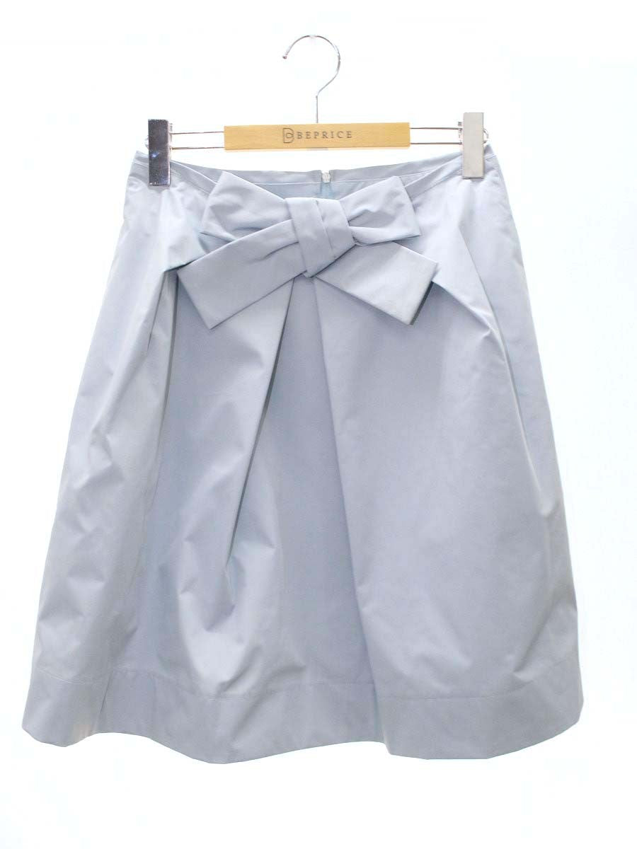 フォクシーニューヨーク 26548 スカート 40 ブルー リボンパフ ITPD0U5ZVJBM 【SALE】