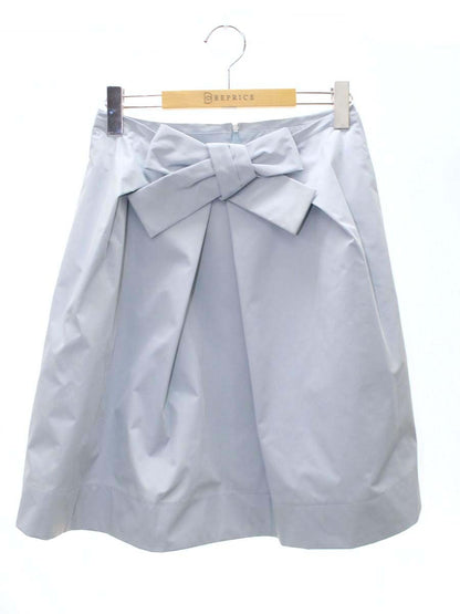 フォクシーニューヨーク 26548 スカート 40 ブルー リボンパフ ITPD0U5ZVJBM 【SALE】