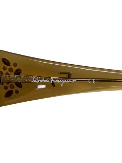 サルヴァトーレフェラガモ 2160B サングラス ブラウン セルフレーム フルリム ビジュー IT11J9R04DFC