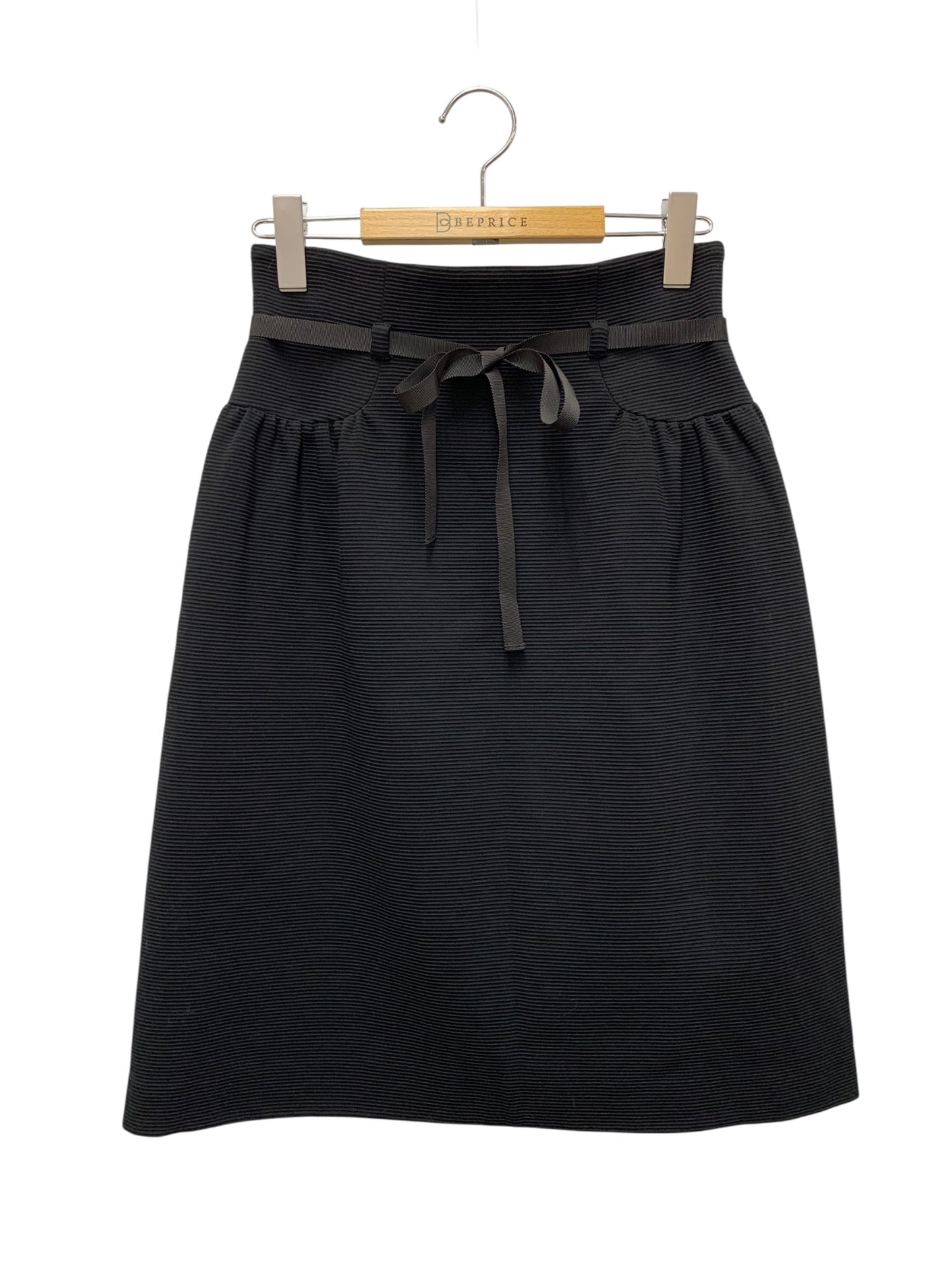 エムズグレイシー 017105 スカート 38 ブラック ウエストリボン ボックス IT7M60JYBTCZ 【SALE】