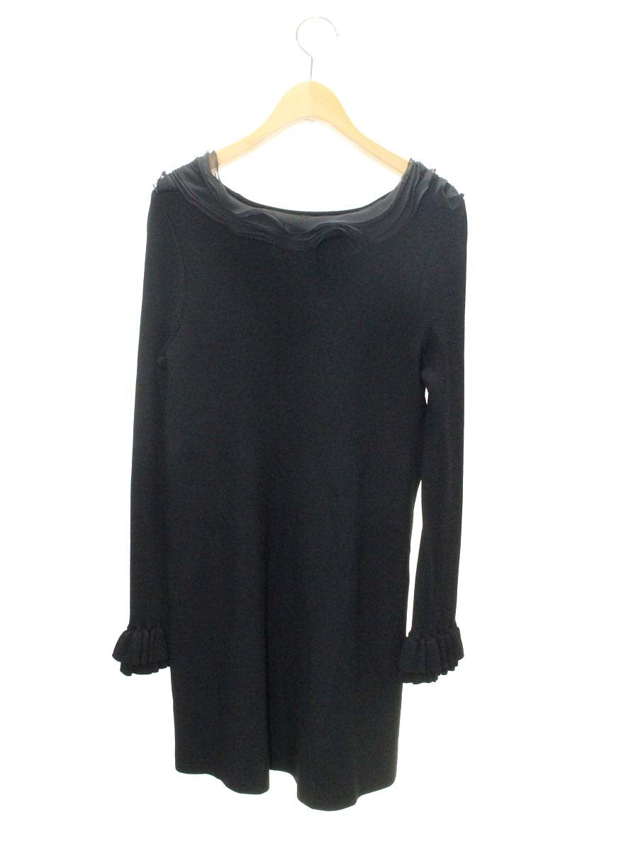 トゥービーシック W5N57-800-09 ワンピース 2 ブラック フリル ニット ITN2BK3JO0E4 【SALE】