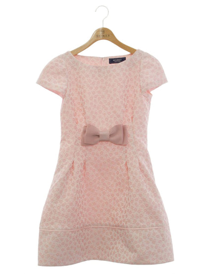 エムズグレイシー 011134 ワンピース 36 ピンク フラワーモチーフ エンボス リボン IT1NPWL6BVV6