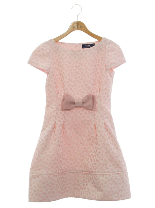 エムズグレイシー 011134 ワンピース 36 ピンク フラワーモチーフ エンボス リボン IT1NPWL6BVV6