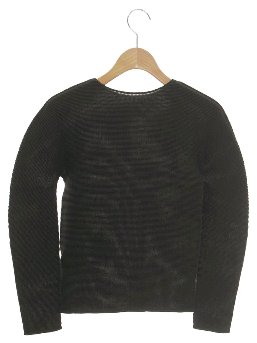 ミーイッセイミヤケ MI11FJ002 プルオーバー ブラック ラウンドネック ワッフルプリーツ ITASM1VH62FV