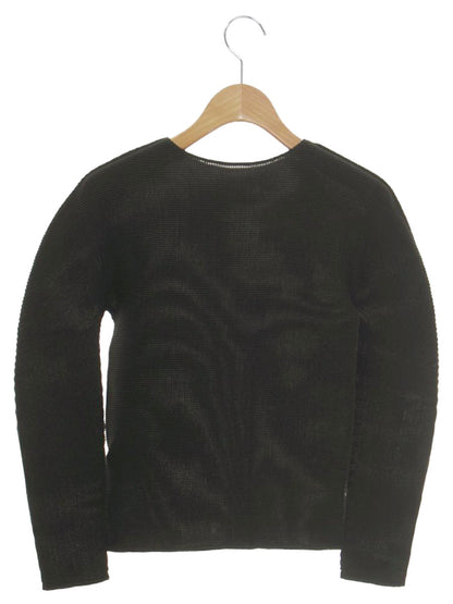 ミーイッセイミヤケ MI11FJ002 プルオーバー ブラック ラウンドネック ワッフルプリーツ ITASM1VH62FV