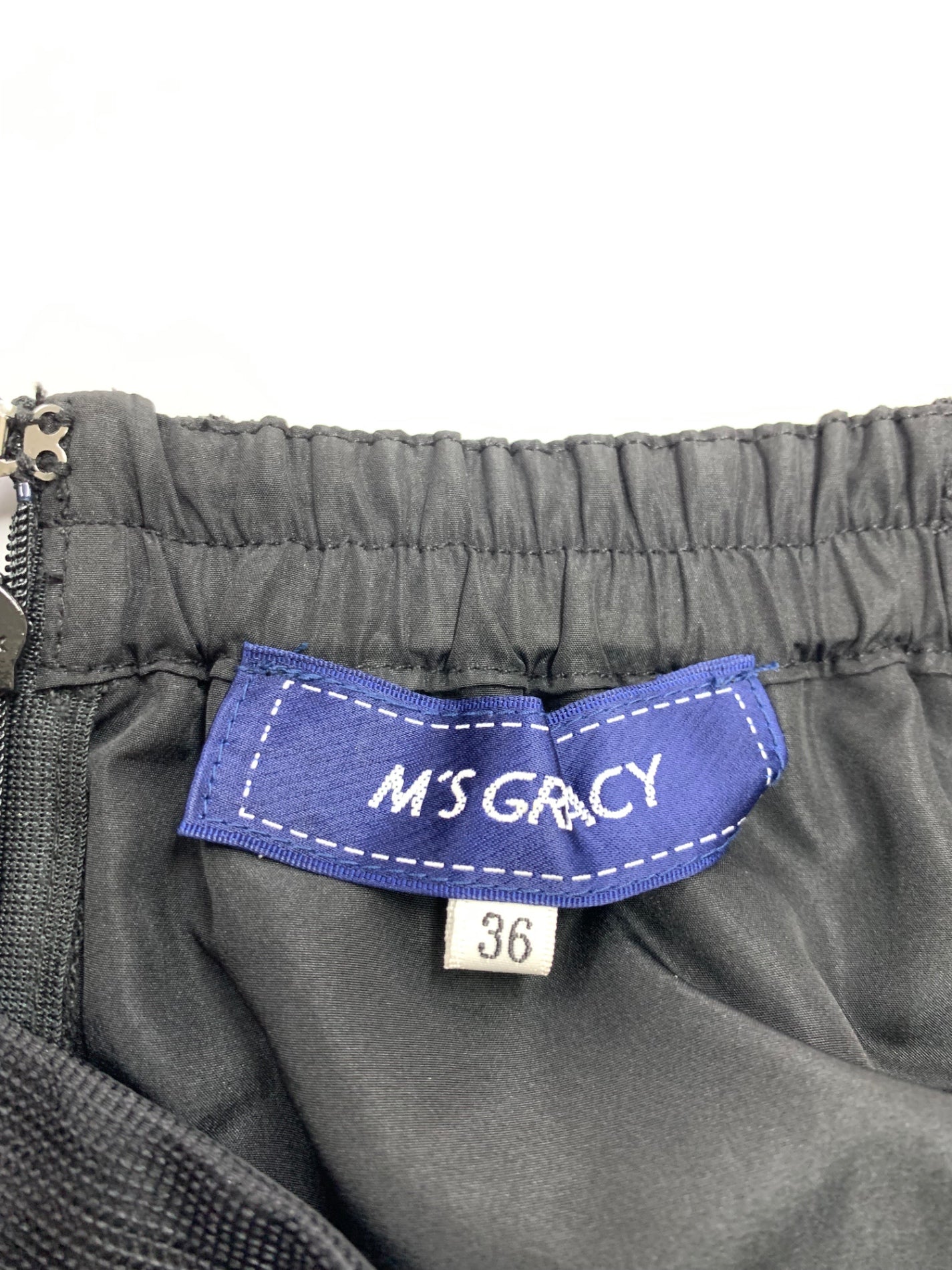 エムズグレイシー フラワーレース付きチュールスカート 517312 36 ブラック チュール フラワーモチーフ 刺繍 ITJIZG08YT34