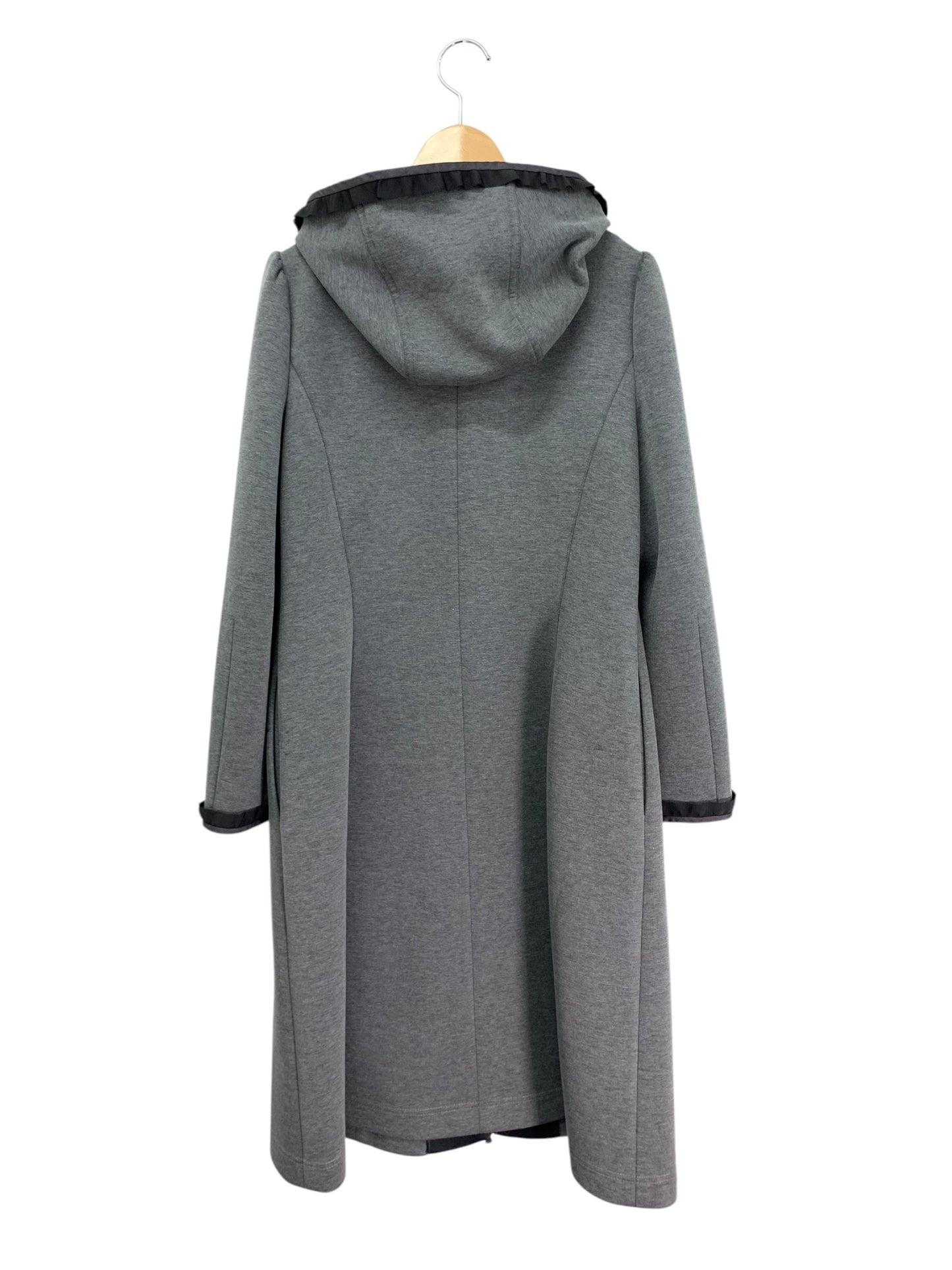 エムズグレイシー 111524 コート 42 グレー フード フリル ITRPH87QPVVA