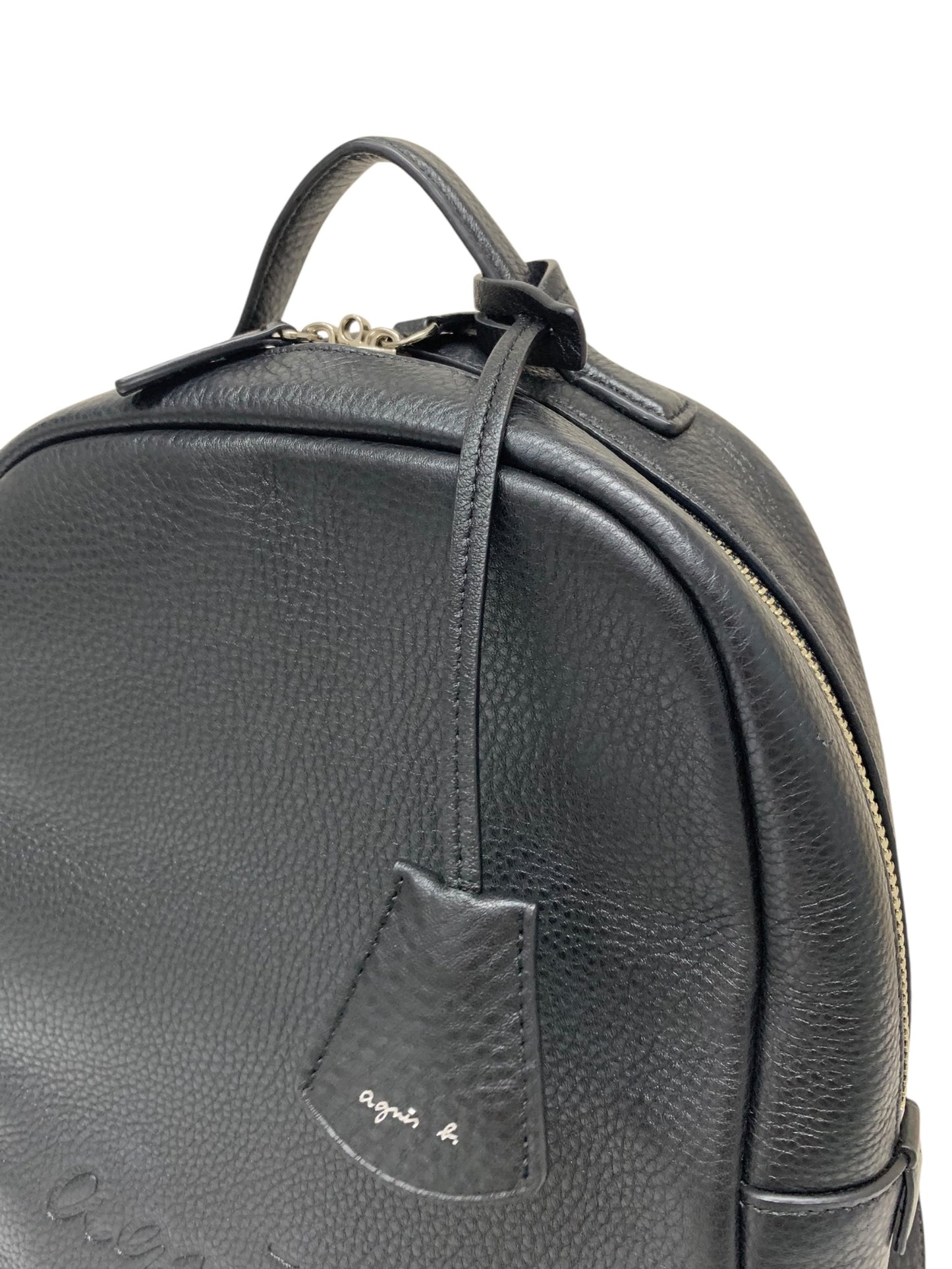 アニエスベー リュックサック ブラック バックパック レザー エンボス ロゴ ITACXH8D1VTC