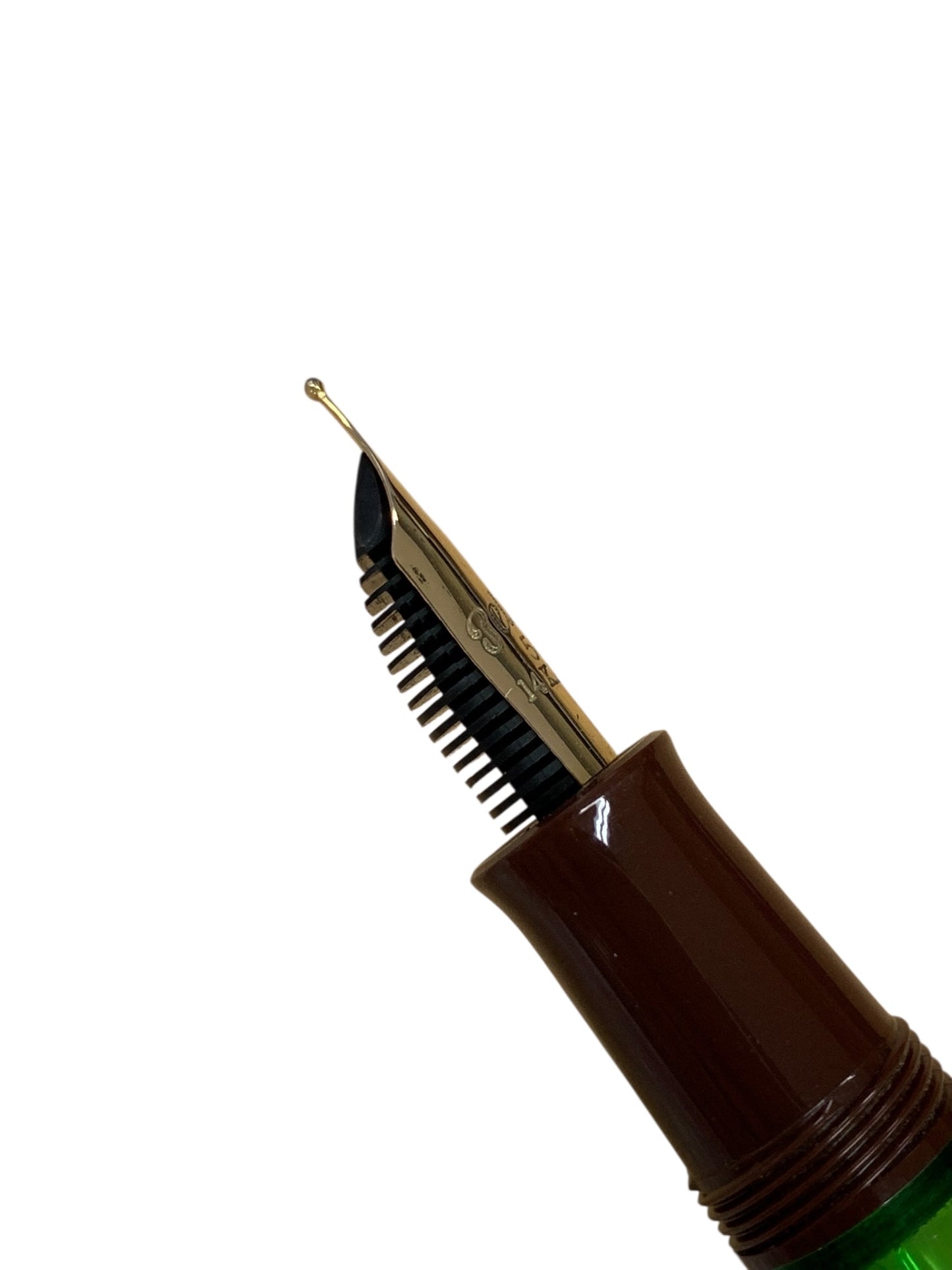 ペリカン 万年筆 M101N トータスシェル ブラウン/グリーン F 14 585 ITICPZSFPC74