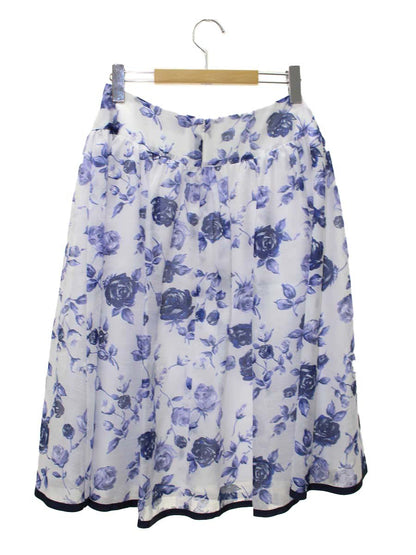エムズグレイシー 317340 スカート 40 ホワイト バラ フレア ITVP5PJLVG3K