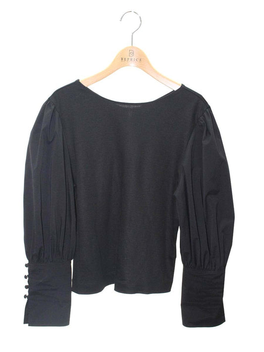 エムズグレイシー Bi-Color Cut sew Blouse 915111 カットソー 38 ブラック ITKH91D9RY7E