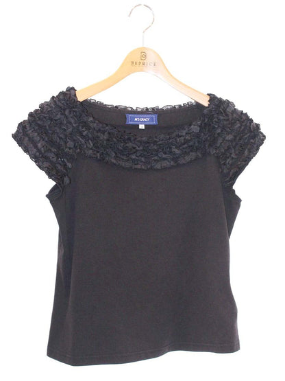 エムズグレイシー 115314 Tシャツ カットソー 38 ブラック 衿フリル ITCMN9X320IM