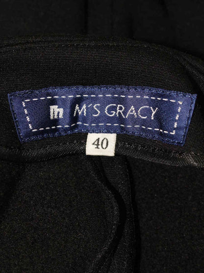 エムズグレイシー 624522 ジャケット 40 ブラック カメリアジップ ボンディング ノーカラー IT02R57G0LL0