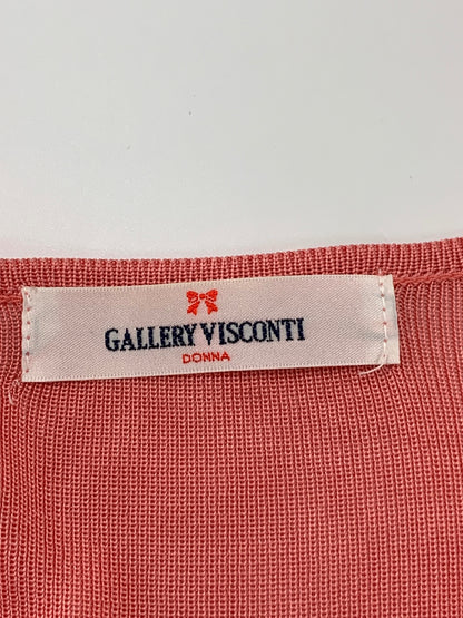 ギャラリービスコンティ 1112121 カーディガン 2 ピンク カメリアボタン バックリボン IT9RURNNQQ2Q