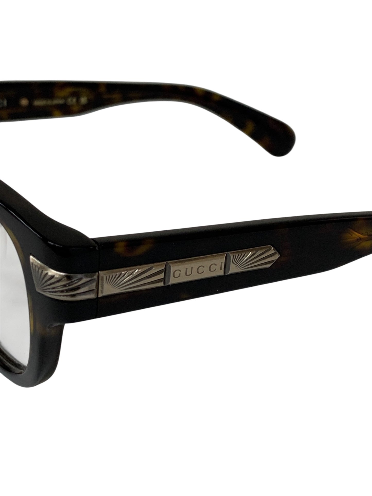 グッチ GG1741OJ 002 メガネ ハバナ 彫金メタルプレート ウェリントン ITT6IJGPA7IC