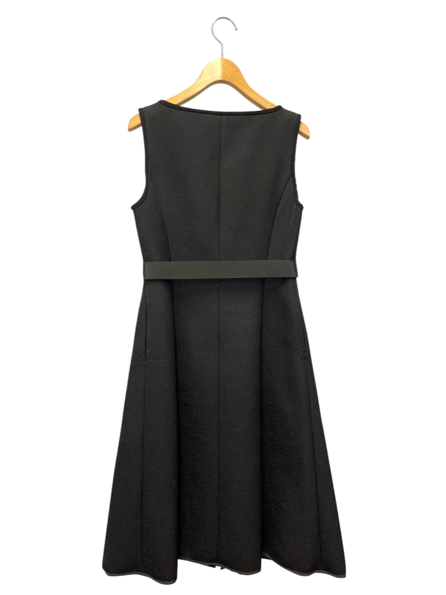 エムズグレイシー 411511 ジャンパースカート 36 ブラック ボンディング リボン フロントジップ ITST6LQR9C26