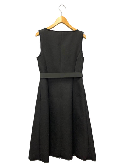 エムズグレイシー 411511 ジャンパースカート 36 ブラック ボンディング リボン フロントジップ ITST6LQR9C26