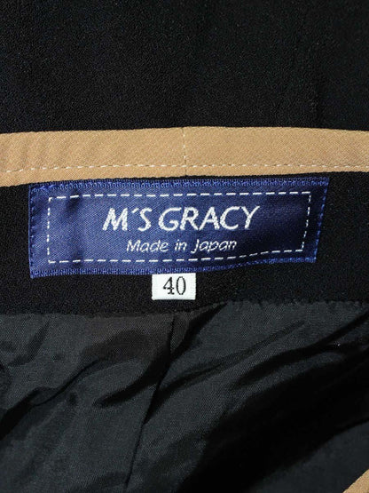 エムズグレイシー 814509 カーディガン 40 ブラック フラワーモチーフ スパンコール ジップアップ ITVYQ2RP4AJU