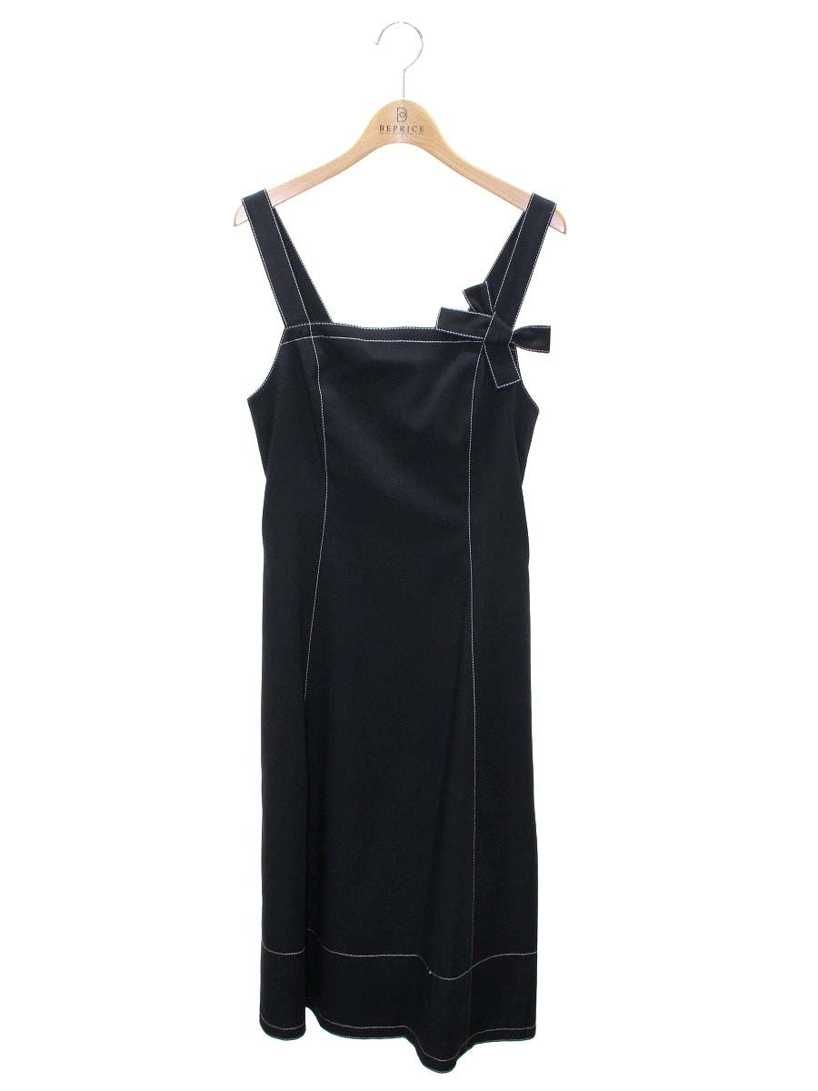 エムズグレイシー 911309 ワンピース 36 ブラック ホワイトステッチ ITSYO6IZIHFU