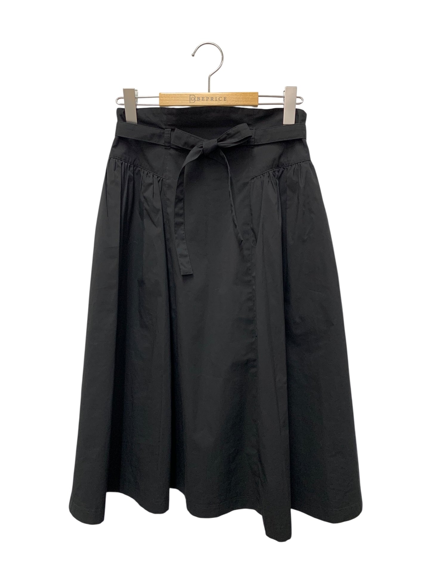 エムズグレイシー 917303 スカート 38 ブラック ハイウエスト タック リボン ITTKK5MH7JBY
