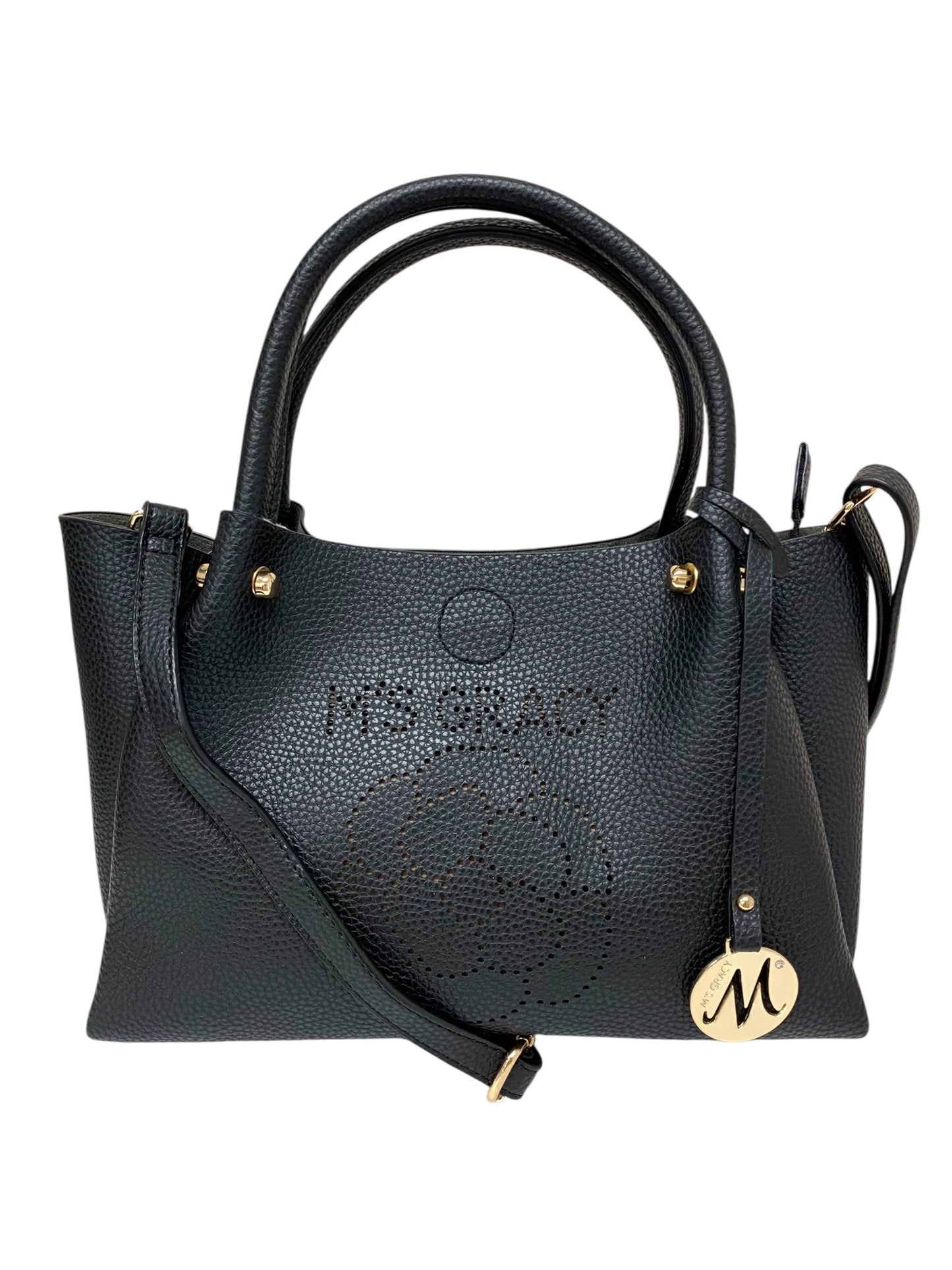 エムズグレイシー 894528 ハンドバッグ ブラック パンチング IT8BQ70S8E20