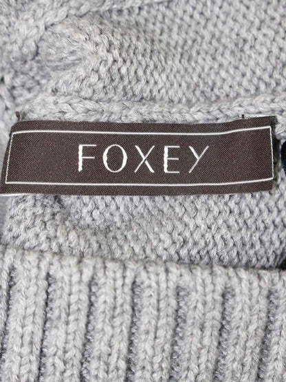 フォクシーブティック Cable Stitch Knit Parka 36791 パーカー 38 グレー カシミヤ混 ITSDT5X6O95M