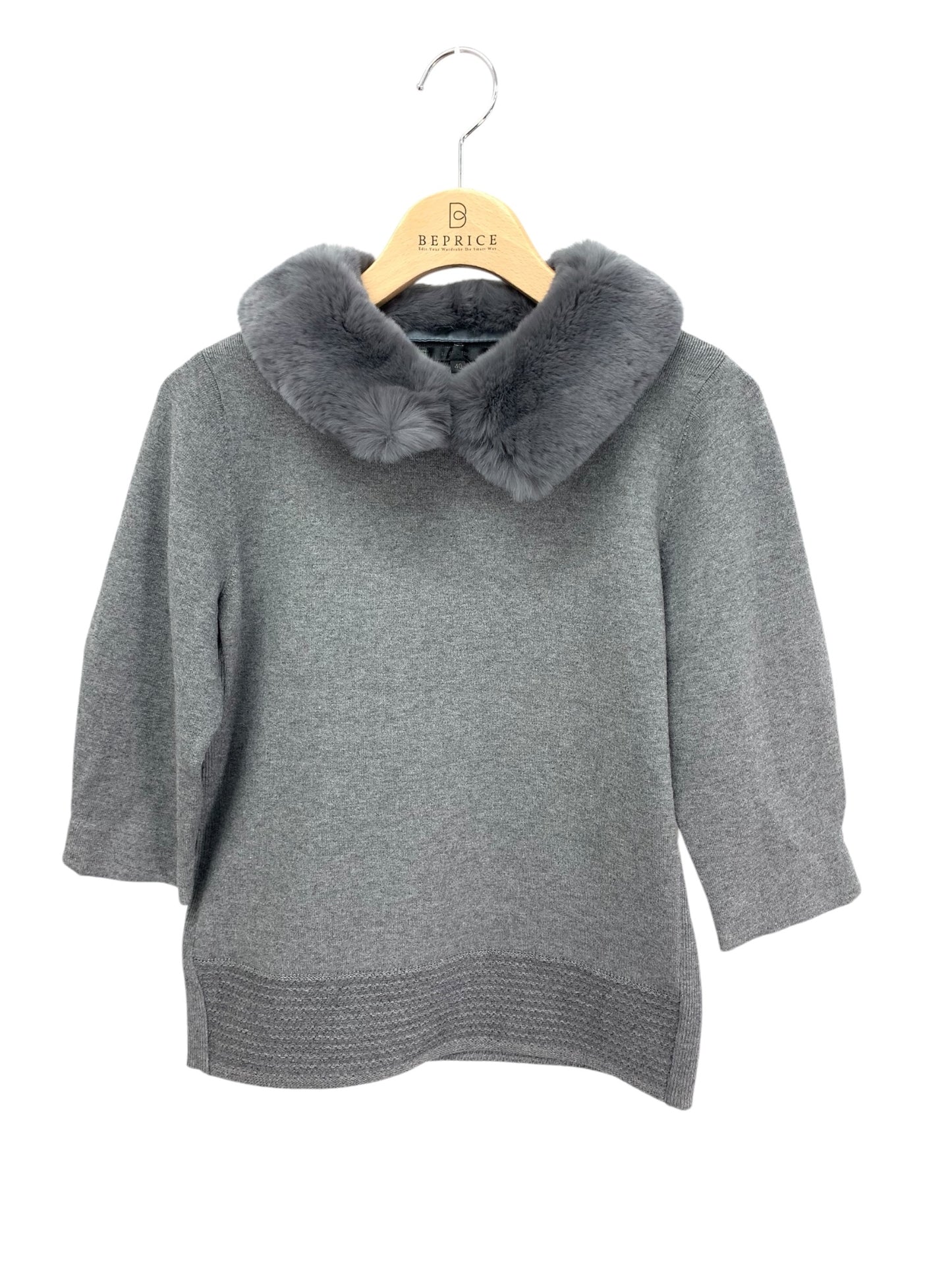 トゥービーシック W5N09-825-07 ニットセーター 40 グレー レッキスラビットファー ITVIG67RDHXA