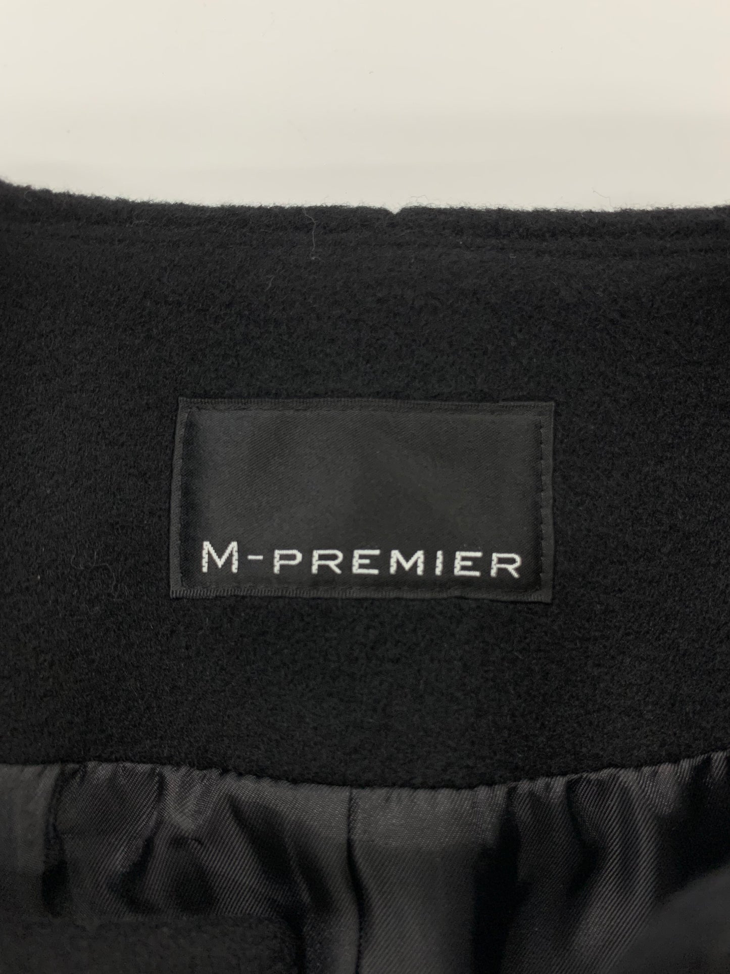 エムプルミエ A233-003 ジャケット 36 ブラック ノーカラー ウール混 IT76GIBR82LB