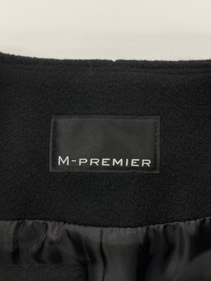 エムプルミエ A233-003 ジャケット 36 ブラック ノーカラー ウール混 IT76GIBR82LB