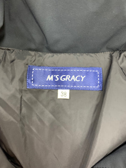 エムズグレイシー ストレッチダウン  419606 ショートコート 38 ブラック パールワッペン フード ITRD2BFZ2VEE