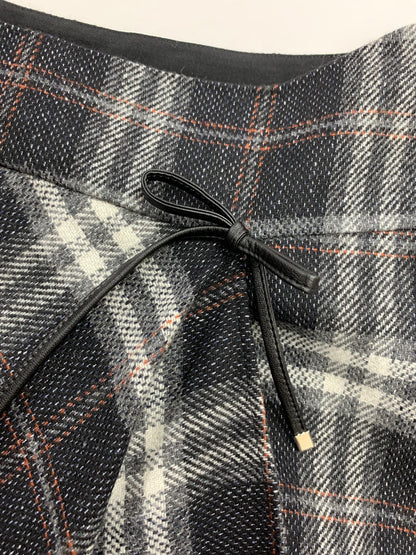 エムズグレイシー チェック柄 ラップ 417607 スカート 40 ブラック ウール混 ITPN0GBUG4OG 【SALE】
