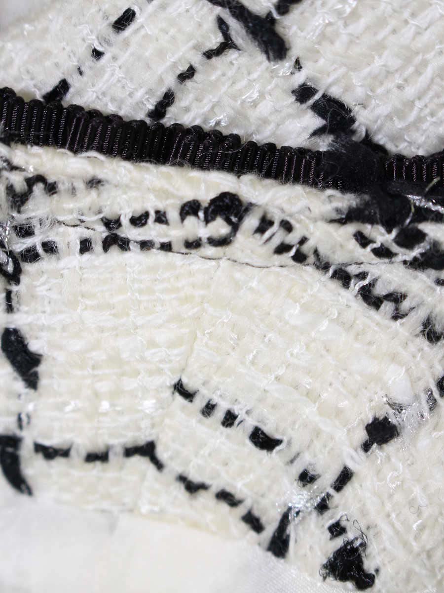 エムズグレイシー 724519 ジャケット 40 ホワイト パール ツィード IT6OTQQY93Y8