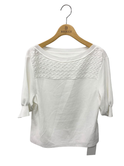 フォクシーブティック SOMERSET KNIT TOP 43574 ニット 42 ホワイト パフスリーブ ITDG63CKK0XK