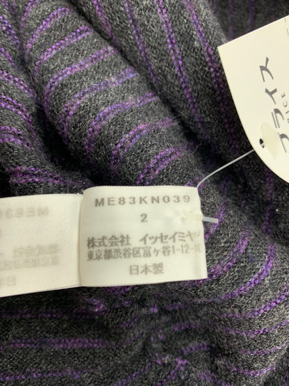 イッセイミヤケ ME83KN039 タートルネックニット 2 パープル パイピング ITUHH57IYJW8 【SALE】