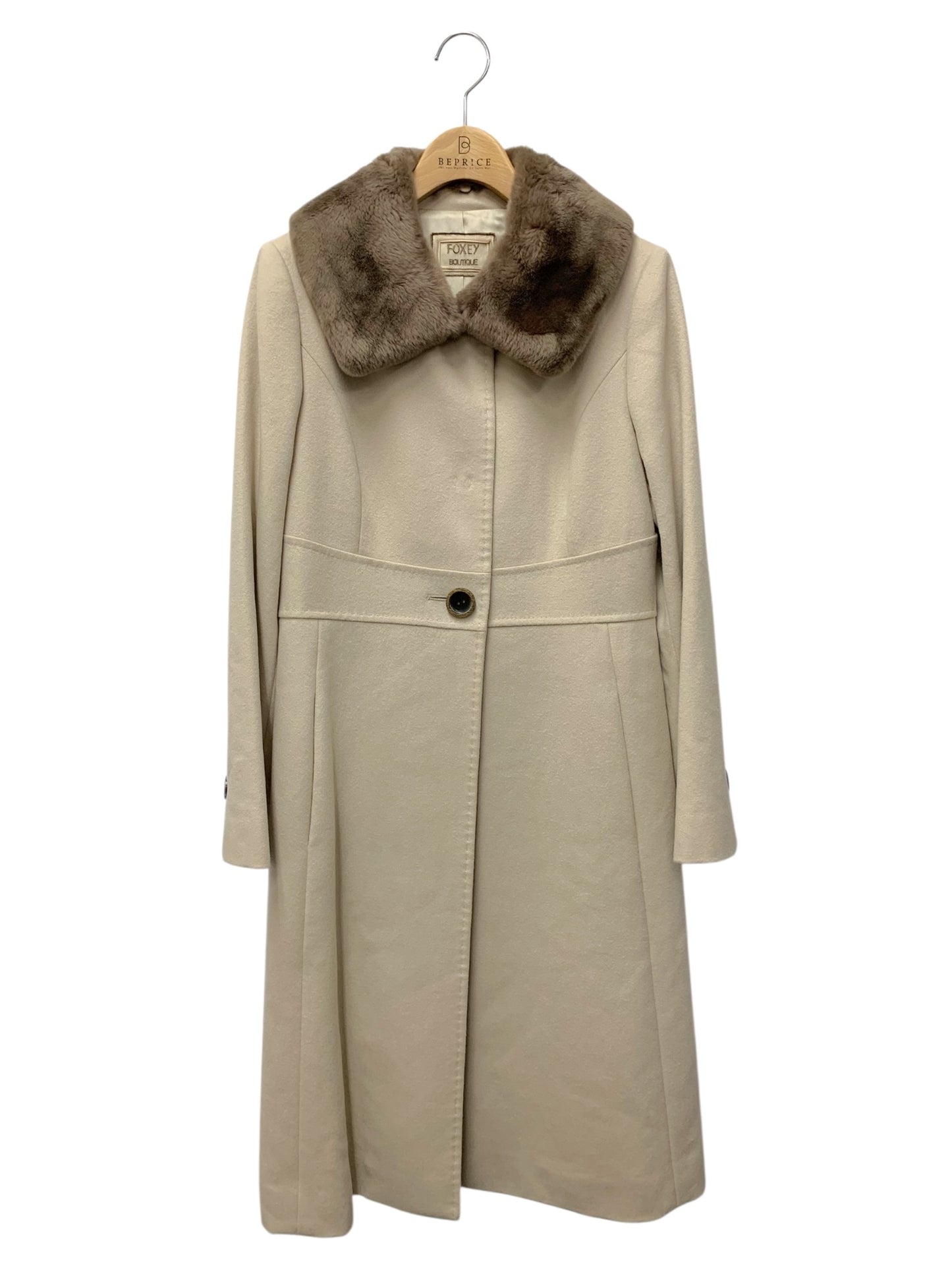フォクシーブティック Coat Noisette 36160 コート 38 ベージュ ヌートリアファー カシミヤ シルク ITA252G115PC