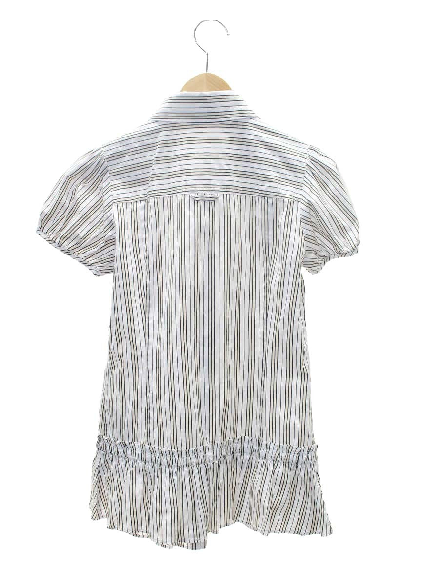 バーバリーブルーレーベル FEF41-524-01 シャツ 36 ホワイト/ベージュ ストライプ リボン IT81SY4V8P45