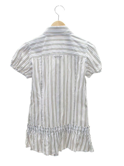 バーバリーブルーレーベル FEF41-524-01 シャツ 36 ホワイト/ベージュ ストライプ リボン IT81SY4V8P45