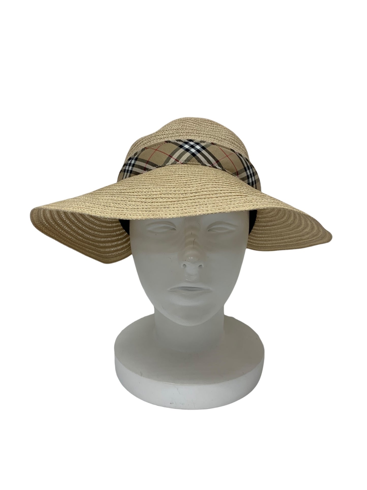 バーバリー ゴルフ BGK73--851-50 サンバイザー ベージュ 2way ストロー ノバチェック ITA3NE2FJJF4