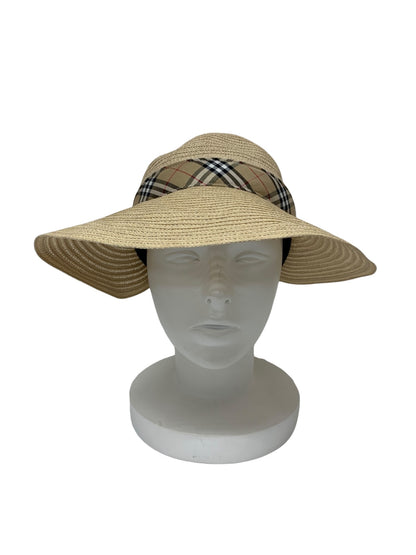 バーバリー ゴルフ BGK73--851-50 サンバイザー ベージュ 2way ストロー ノバチェック ITA3NE2FJJF4